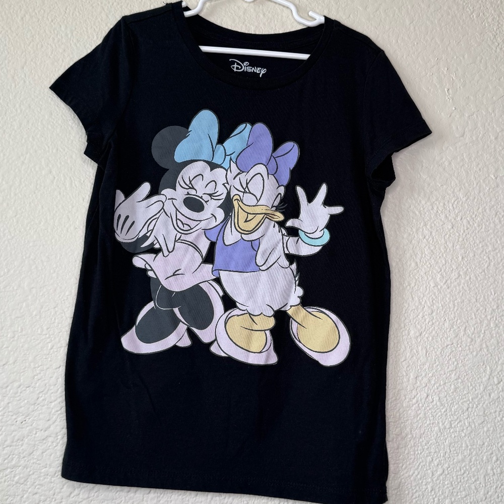 Disney T-Shirt With Minnie Mouse & Daisy, Black, Size Medium